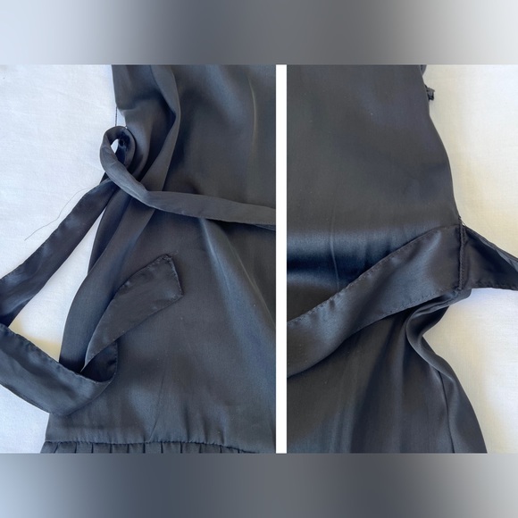 MANGO | Sleeveless Black Satin Mini Dress - Picture 13 of 16